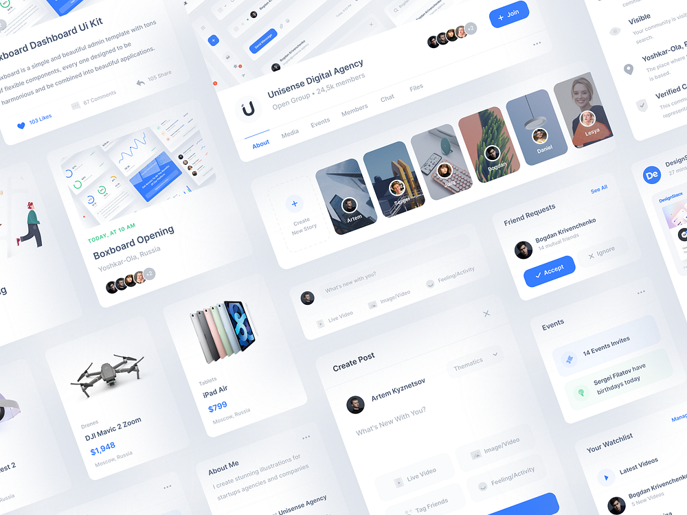 Social Media Ui Elements by Uiscore on Dribbble