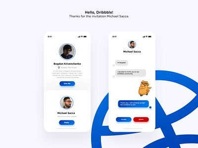 Hello, Dribbble! app design web