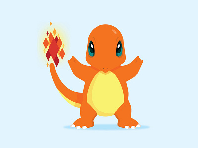 Charmander animal fire flame game icon illustration lizard nintendo pokemon red video game yellow