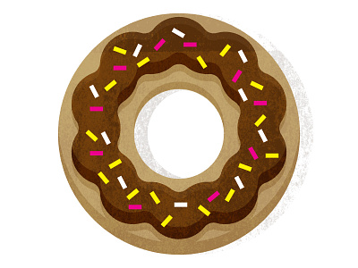 Donut No. 2 chocolate circle color cravings donut doughnut food geometric icon illustration