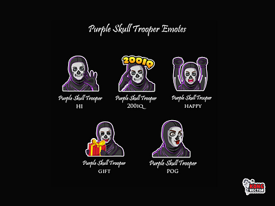 Purple Skull trooper Twitch Emotes 200iq cartoon customemote daily fun design design app designer emoji emote emoteart emotes gift graphicforstream happy hi pog streamers twitch twitchemote twitchemotes