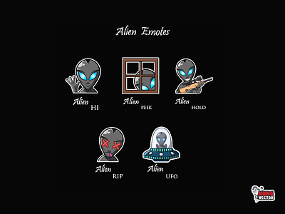 Alien Twitch Emotes alien character creative idea customemote design designer emoji emote emoteart emotes fun funny graphicforstream hi hold peek streamers subbadges twitch twitchemote twitchemotes