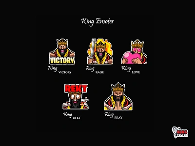 King Twitch Emotes amazing customemote design emoji emote emoteart emotes graphicforstream king love lover pray rage redesign rekt streamers twitch twitchemote twitchemotes victory