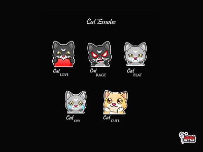Cat Twitch Emotes cat cry customemote cute daily fun design designer emoji emojis emote emoteart emotes flat graphicforstream love rage streamers twitch twitchemote twitchemotes