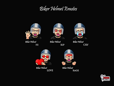 Biker Helmet Twitch Emotes bikerhelmet creativity cry customemote customemotes designer emoji emote emoteart emotes graphicforstream hi love rage rip sticker streamer twitchemote twitchemotes twitchstreamer