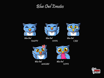Blue Owl Twitch Emotes angry creativity cry customemote customemotes designer emoji emote emoteart emotes graphicforstream happy hype love owl sticker streamers twitchemote twitchemotes twitchstreamer