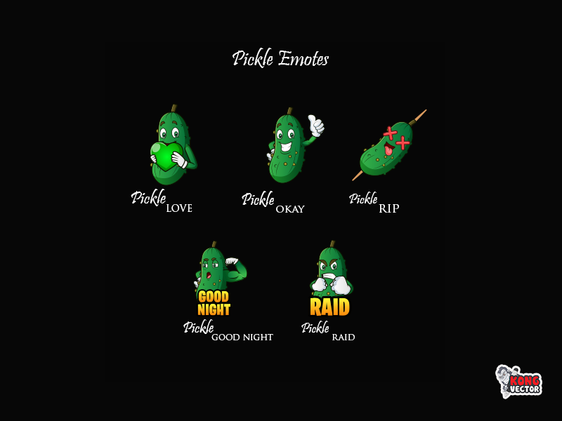Pickle Twitch Emotes By Kong Vector On Dribbble