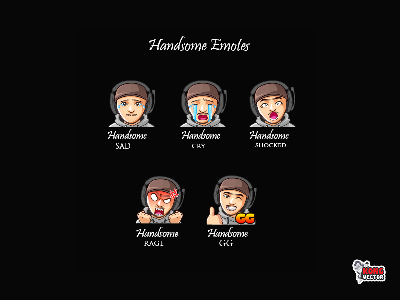 Handsome Twitch Emotes by Kong Vector on Dribbble
