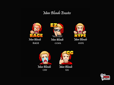 Man Blonde Twitch Emotes blonde cartoon cool cry customemote design design app emoji emote emoteart emotes gg graphicforstream hype man rage streamers twitch twitchemote twitchemotes