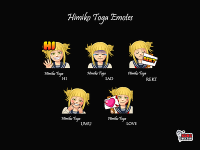 Himiko Toga Twitch Emotes creativity customemote customemotes design designer emoji emote emoteart emotes graphicforstream hi love rekt sad sticker streamers twitchemote twitchemotes twitchstreamer uwu