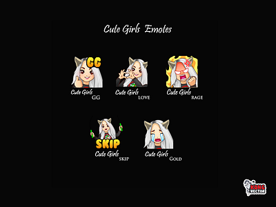 Cute Girls Twitch Emotes creative idea customemote daily fun design emoji emote emoteart emotes emoticon fun funny gg graphicforstream happy look ilustrator love sticker streamers twitch twitchemote twitchemotes