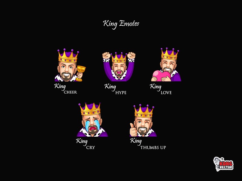 King Twitch Emotes By Kong Vector On Dribbble