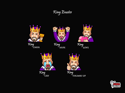 King Twitch Emotes amazing cartoon cheer creative design cry designer emoji emote emoteart emotes graphic design graphicforstream hype king love streamers thumbs up twitch twitchemote twitchemotes