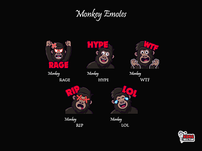 Monkey Twitch Emotes creativity customemote customemotes design designer emoji emote emoteart emotes graphicforstream hype lol rage rip sticker streamers twitchemote twitchemotes twitchstreamers wtf