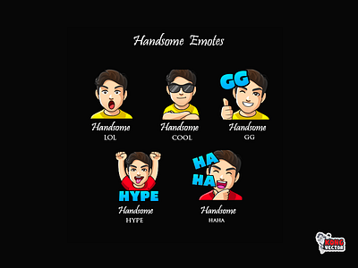 Handsome Twitch Emotes cool customemote design emoji emote emotes gg graphicforstream haha hype lol streamers twitch twitchemote twitchemotes