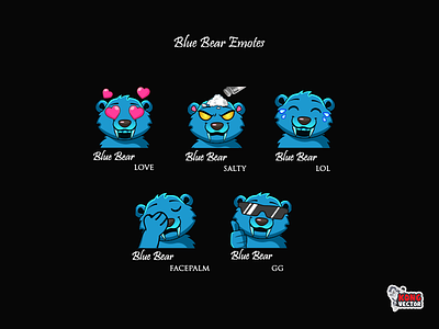 Blue Bear Twitch Emotes cartoon creativeidea customemote cute daily fun design emoji emote emoteart emotes facepalm gg graphicforstream lol love salty streamers twitch twitchemote twitchemotes
