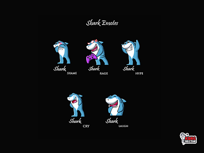 Shark Twitch Emotes character creative idea cry customemote design designer emoji emote emotes fun funny graphicforstream happy look hype rage shame sticker streamers twitch twitchemote twitchemotes