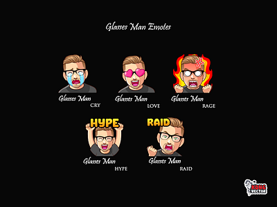 Glasses Man Twitch Emotes creativity cry customemote customemotes design designer emoji emote emoteart emotes graphicforstream hype love rage raid sticker twitch twitchemote twitchemotes twitchstreamer