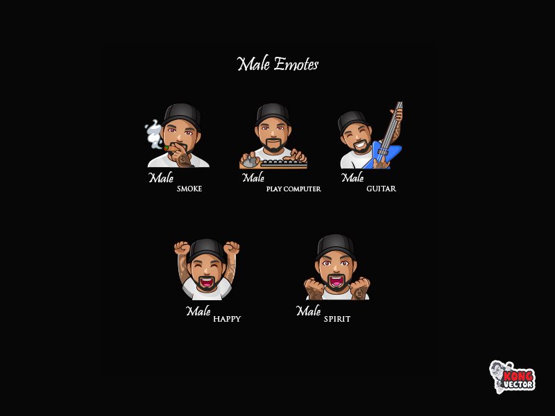 Male Twitch Emotes by Kong Vector on Dribbble