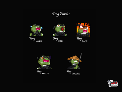 Frog Twitch Emotes afraid cartoon character creative idea customemote daily fun design designer emoji emote emoteart emotes graphicforstream laugh pog rage streamers twitch twitchemote twitchemotes