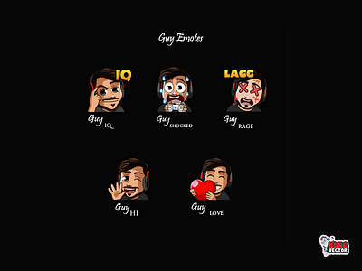 Guy Twitch Emotes cartoon creative idea customemote daily fun design emoji emote emoteart emotes graphicforstream guy hi iq love rage shocked streamers twitch twitchemote twitchemotes