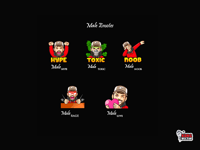 Male Twitch Emotes cartoon creative idea customemote daily fun design emoji emote emoteart emotes graphicforstream hype love noob rage streamers toxic twitch twitch emote twitchemote twitchemotes