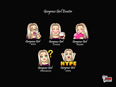 Gorgeous Girl Twitch Emotes By Kong Vector On Dribbble