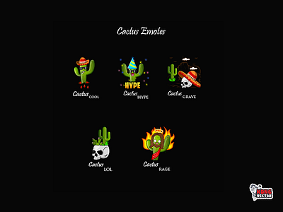 Cactus Twitch Emotes cactud cartoon cool creative idea customemote daily fun design designer emoj emoji emote emoteart emotes graphicforstream grave hype streamers twitch twitchemote twitchemotes