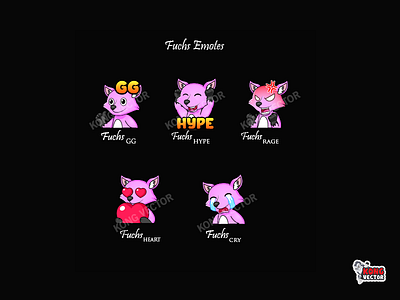 Fuchs Twitch Emotes cartoon character creative idea cry customemote daily fun design emoji emote emoteart emotes gg graphicforstream heart hype rage streamers twitch twitchemote twitchemotes