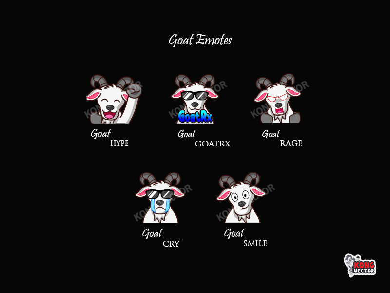 Twitch Emote Cool Goat Sus Emote / Sub Emoji 