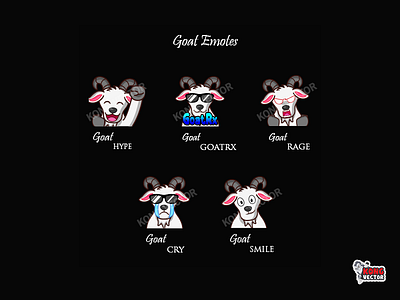 Goat Twitch Emotes cartoon cry customemote customemotes cute design emoji emote emoteart emotes goat graphicforstream hype rage smile sticker streamers twitchemotes twitchstreamers twithemote