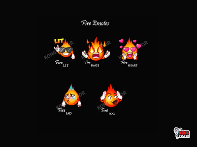 Fire Twitch Emotes amazing cartoon customemote design design art emoji emote emotes graphicforstream lit lol lolly pog rage sad streamers twitch twitchemote twitchemotes wow