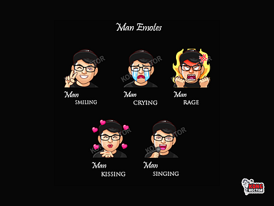 Man Twitch Emotes cartoon crying customemote customemotes emoji emote emoteart emotes graphicforstream kissing man rage singing smiling sticker streamers twitch twitchemote twitchemotes twitchstreamers