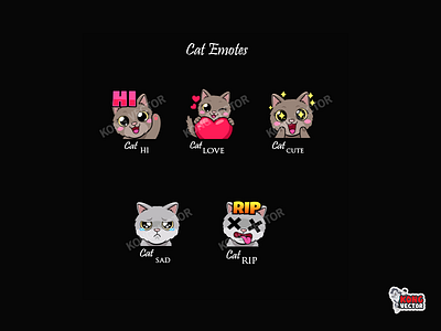 Cat Twitch Emotes cartoon customemote customemotes cute design emoji emote emoteart emotes gamers graphicforstream hi history love rip sad streamers twitch twitchemote twitchemotes