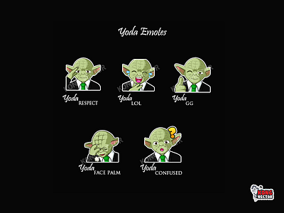 Yoda Twitch Emotes cartoon character confused customemote design emoji emote emoteart emotes emotes for twitch facepalm gg graphicforstream lol respect streamers twitch twitchemote twitchemotes
