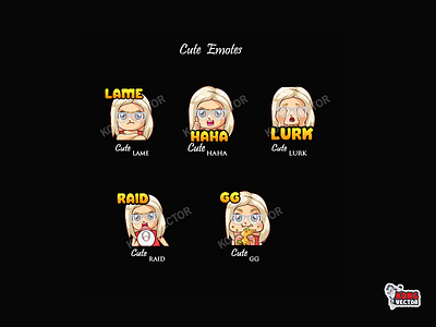 Cute Twitch Emotes cartoon character creative idea customemote cute daily fun design emoji emote emoteart emotes graphicforstream haha lame lurk raid streamers twitch twitchemote twitchemotes