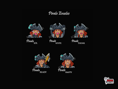 Pirate Twitch Emotes cartoon creative idea customemote daily fun design emoji emote emoteart emotes graphicforstream happy hype lollipop ready streamers think twitch twitchemote twitchemotes