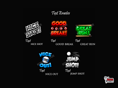 Text Twitch Emotes cartoon customemote customemotes design emoji emote emotes good break graphicforstream great run illustration jump shot nice out nice shot sticker text text emotes twitch twitchemote twitchemotes