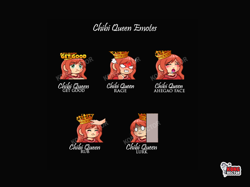 Những emotes Twitch Chibi Nữ Hoàng đang chờ đón bạn trên Twitch! Với hình ảnh chibi đáng yêu và độc đáo, emotes Twitch Chibi Nữ Hoàng sẽ khiến bạn vô cùng thích thú. Nhấn follow kênh Twitch của Chibi Queen và sử dụng những emotes độc quyền này để tương tác cùng Chibi Queen nào!