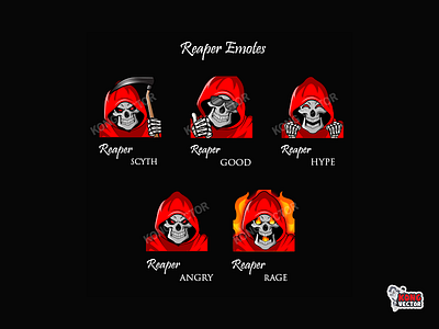 Reaper Twitch Emotes angry cartoon customemote customemotes design designer emoji emote emotes good graphicdesign hype illustration logo rage reaper scyth twitch twitchemote twitchemotes
