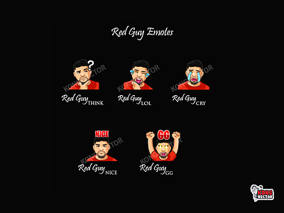 Red Guy Twitch Emotes boy cartoon cry design emoji emote emotes gg graphic design guy illustration logo lol nice red streamers think twitch twitchemote twitchemotes