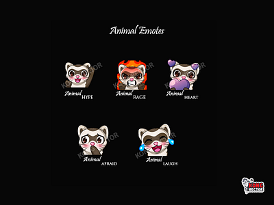 Animal Twitch Emotes cartoon design emoji emote emotes graphicforstream illustration laught logo streamers twitch twitchemote twitchemotes