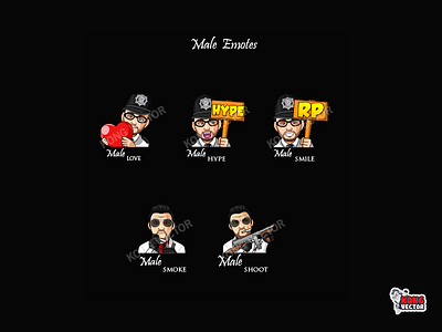 Male Twitch Emotes 3d animation branding cartoon design emoji emote emotes graphic design illustration logo motion graphics twitch twitchemote twitchemotes ui