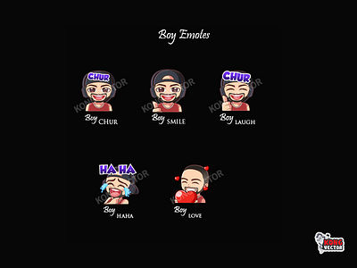 Boy Twitch Emotes 3d animation branding cartoon design emoji emote emotes graphic design illustration logo motion graphics twitch twitchemote twitchemotes ui