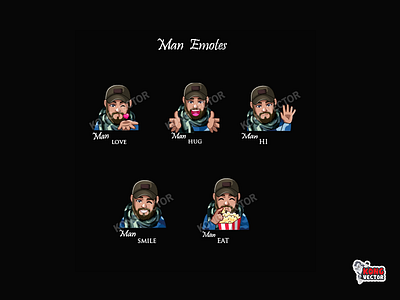 Man Twitch Emotes 3d animation branding cartoon design emoji emote emotes graphic design illustration logo motion graphics twitch twitchemote twitchemotes ui