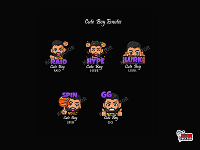 Cute Boy Twitch Emotes 3d animation branding cartoon design emoji emote emotes graphic design illustration logo motion graphics twitch twitchemote twitchemotes ui