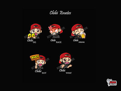 Chibi Twitch Emotes 3d animation branding cartoon design emoji emote emotes graphic design illustration logo motion graphics twitch twitchemote twitchemotes ui