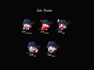 Cute Twitch Emotes 3d animation branding cartoon design emoji emote emotes graphic design illustration logo motion graphics twitch twitchemote twitchemotes ui