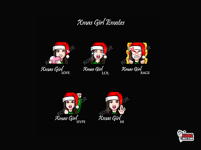 Xmas Girl Twitch Emotes