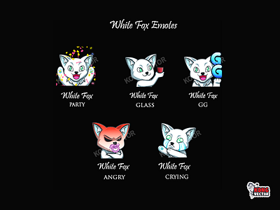 White Fox Twitch Emotes